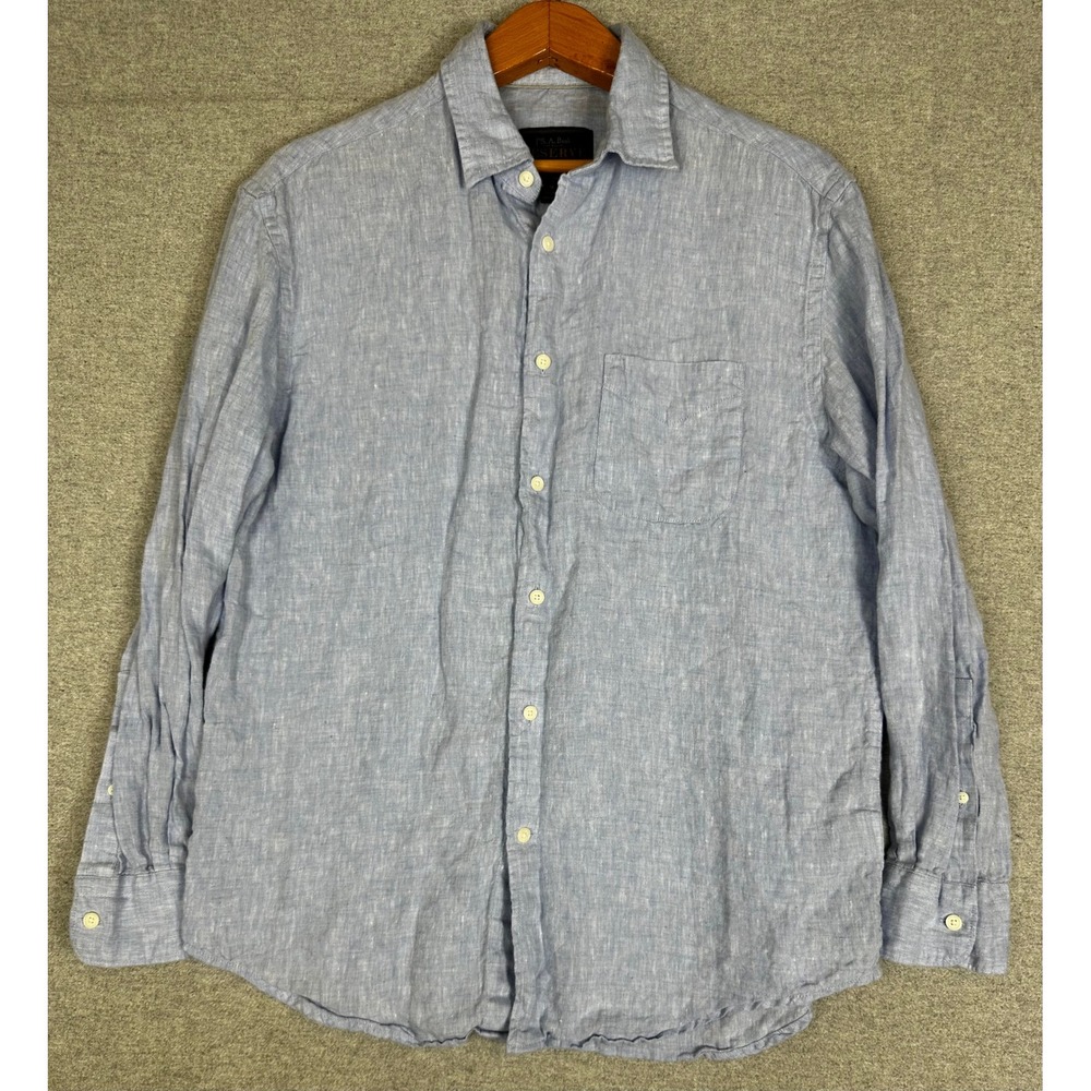 Jos. A. Bank Button Down Mens M Blue Linen Reserve Traditional Fit